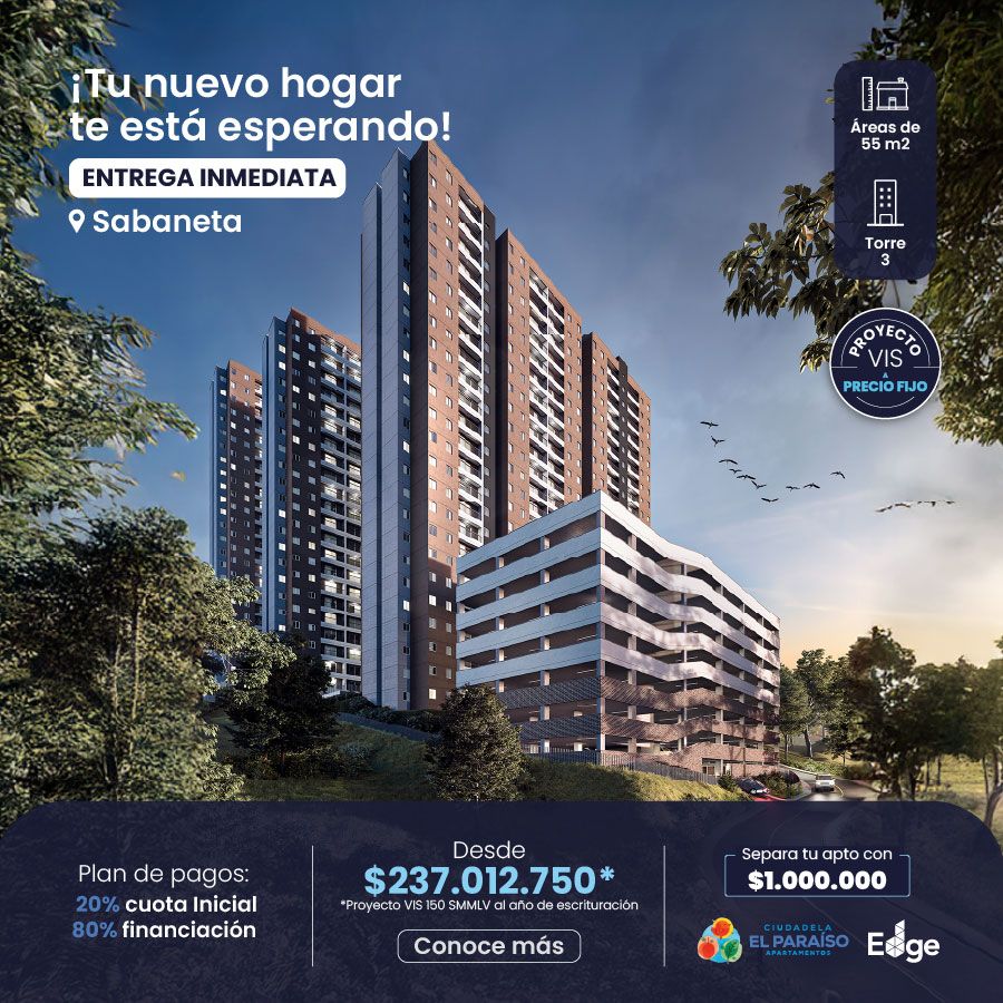 Ciudadela El Paraíso, tu nuevo hogar te está esperando en Sabaneta, proyecto VIS