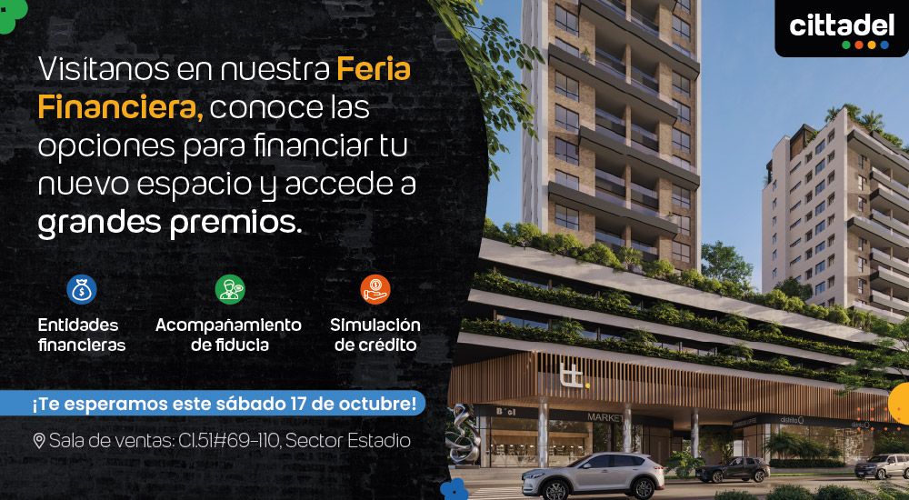 Cittadel: Proyecto mixto en sector Estadio–Laureles con lofts, oficinas,locales comerciales y apartamentos en ubicación estratégica. Espacios ideales para vivienda, rentas cortas o inversión inmobiliaria en Medellín.